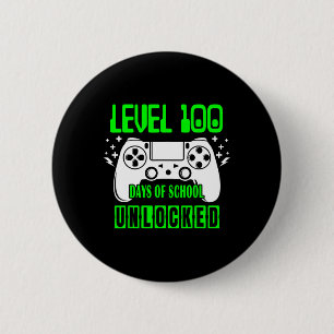 100 Days Of School Unlocked Video Games Boys Gamer 6 Cm Round Badge