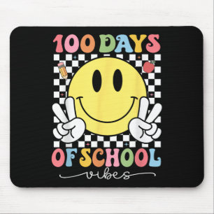 100 Days Of School Vibes Cute Smile Face 100th Mouse Mat