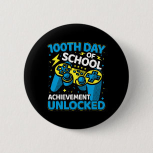 100 Days Of School Video Game Controller Boys Girl 6 Cm Round Badge