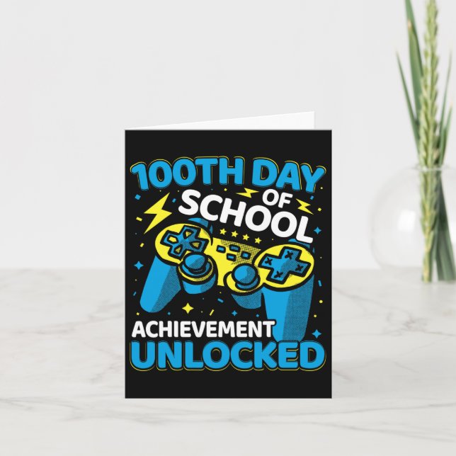 100 Days Of School Video Game Controller Boys Girl Card (Front)