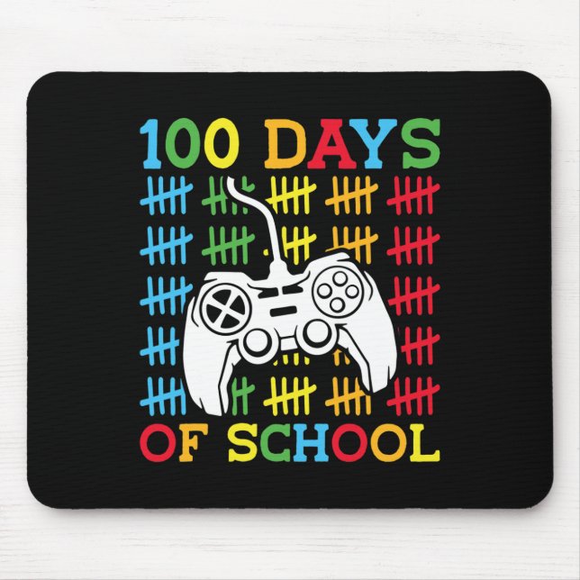 100 Days of School Video Games Controller Gaming K Mouse Mat (Front)