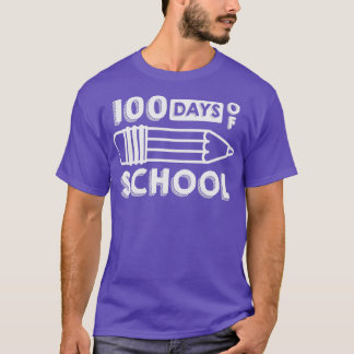 100 Days Of School Vintage White Text T-Shirt