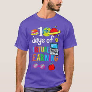 100 Days Of School Virtual Learning Home Online Cl T-Shirt