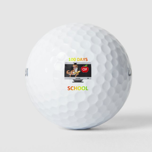 100 Days Of School Virtual Learning Student Quaran Golf Balls (Front)