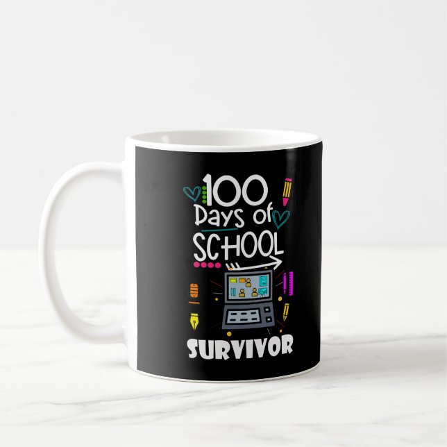 100 days of school virtual teacher T-Shirt Coffee Mug (Left)