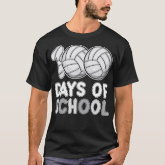 100 Days Of School Volleyball 100th Day Of School  T-Shirt
