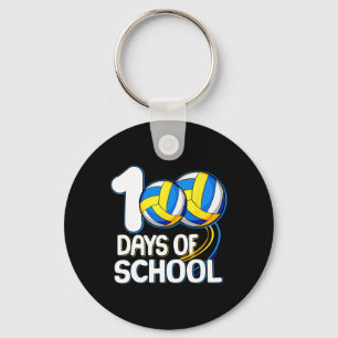 100 Days Of School Volleyball Player 100th Day Of Key Ring