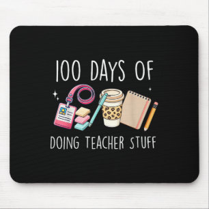 100 Days Of School Women Teacher Graphic 100th Mouse Mat