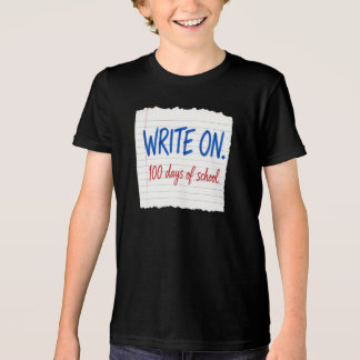 100 Days of School Write On Teacher Notebook Paper Tri-Blend Shirt