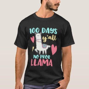 100 Days Of School Yall Llama Alpaca Kids Teachers T-Shirt