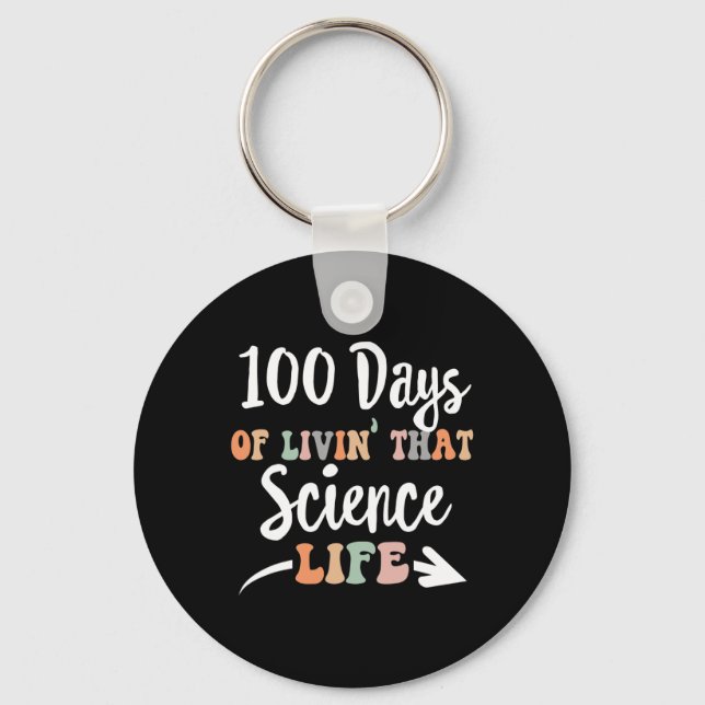 100 Days Of Science 100th Day Of School For Stem T Key Ring (Front)