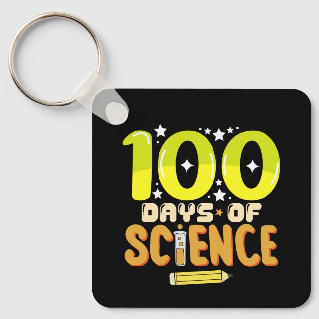 100 Days of Science 100th Day of School Teacher Key Ring (Front)