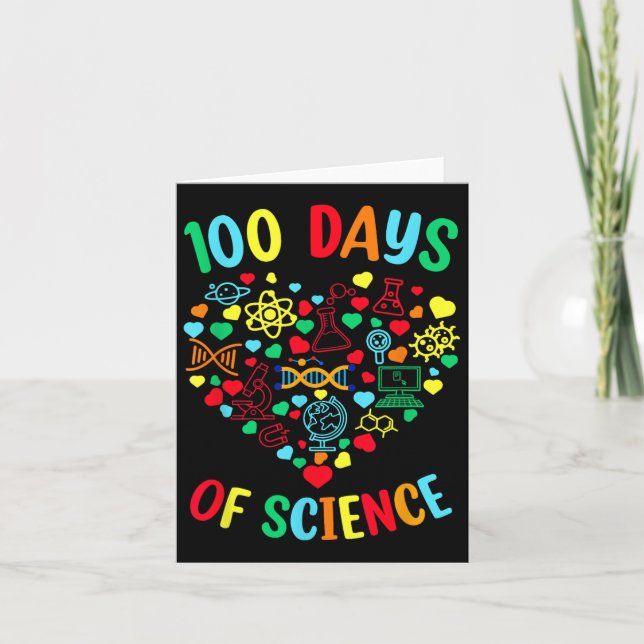 100 Days Of Science Chemistry Biology Physics Teac Card (Front)