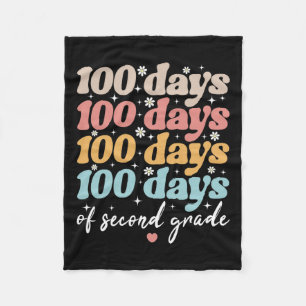 100 Days Of Second Grade Teachers Kids 100th Day O Fleece Blanket
