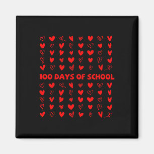 100 Days Of Shool Valentine Heart Love 100th Day O Magnet