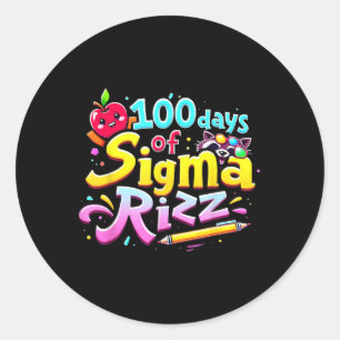 100 Days Of Sigma Rizz 100th Day Of School Kids Classic Round Sticker