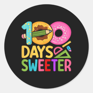 100 Days Of Sweater Weather 100th Day Of School Classic Round Sticker