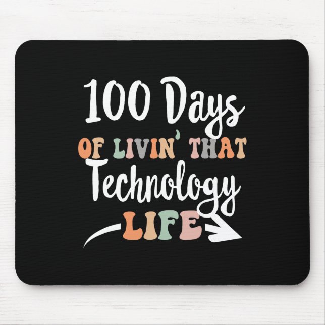 100 Days Of Technology 100th Day Of School For Tec Mouse Mat (Front)