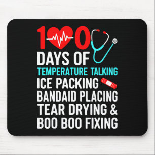 100 Days Of Temperature School Nurse 100th Day Of Mouse Mat