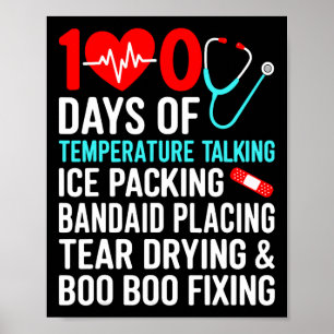 100 Days Of Temperature School Nurse 100th Day Of Poster