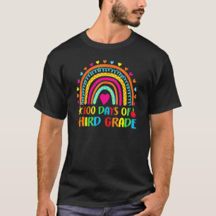 100 Days Of Third Grade Leopard Rainbow 100th Day T-Shirt