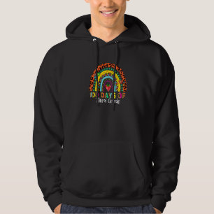100 Days of Third Grade  Teachers Kids Rainbow Leo Hoodie