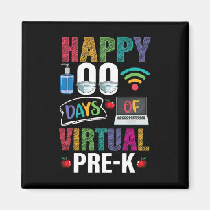 100 Days Of Virtual Pre-k Kids Teacher Student Magnet