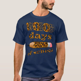 100 days pencil 100 days of school leopard colourf T-Shirt