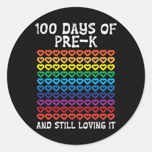 100 Days Pre-K Loving It Hearts 100th Day Of Schoo Classic Round Sticker