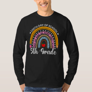 100 days Rainbow Teacher 5th Grade Teachers Day Le T-Shirt