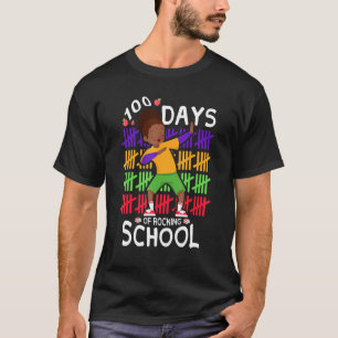 100 Days Rocking School Kids Afro Girls Black Hist T-Shirt