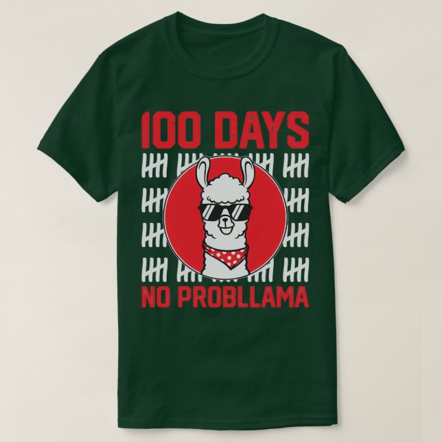 100 Days School Beginning No Probllama T-Shirt (Design Front)
