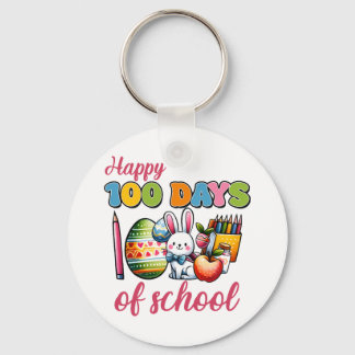 100 Days School Boy Girl Easter 100 Day of School Key Ring