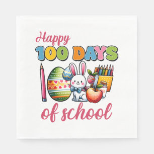 100 Days School Boy Girl Easter 100 Day of School Napkin