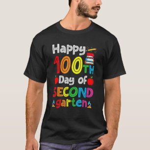 100 Days School Boys Girls Happy 100th Day Of Seco T-Shirt