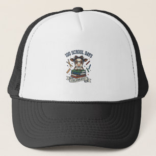 100 Days School Cow Vintage Engraving Teacher Shir Trucker Hat