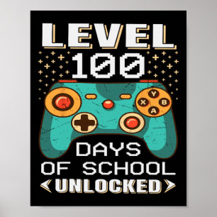 100 Days School Video Gamer 100th Day Teacher Stud Poster