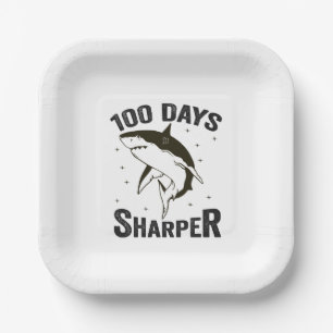 100 Days Sharper Funny 100th Day of School Teacher Paper Plate