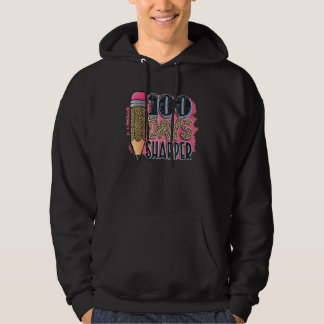 100 Days Sharper Leopard 100th Day of School Teach Hoodie