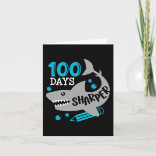 100 Days Sharper Shark 100th Day Of School For Boy Card