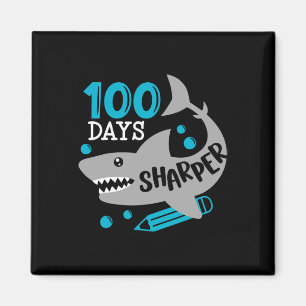 100 Days Sharper Shark 100th Day Of School For Boy Magnet