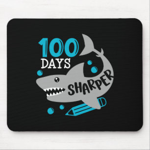100 Days Sharper Shark 100th Day Of School For Boy Mouse Mat