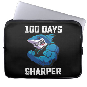 100 Days Sharper Shark 100th Day Of School Gym Laptop Sleeve