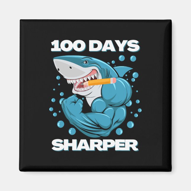 100 Days Sharper Shark Fun 100 Days Of School  Magnet (Front)