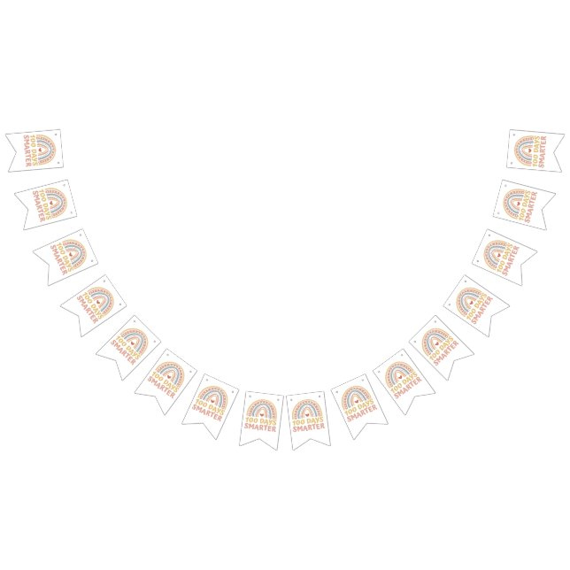 100 Days Smarter 100 Days of School Boho Rainbow Bunting (All)