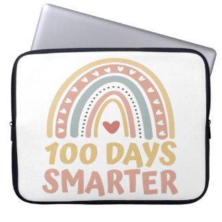 100 Days Smarter 100 Days of School Boho Rainbow Laptop Sleeve