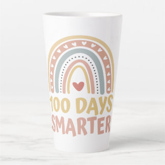 100 Days Smarter 100 Days of School Boho Rainbow Latte Mug
