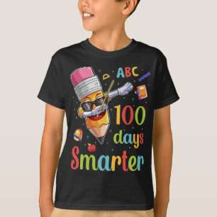 100 Days Smarter 100 Days of School Dabbing Pencil T-Shirt