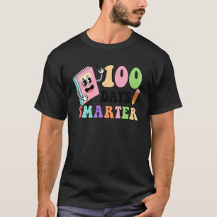100 Days Smarter 100 Days Of School Groovy Retro B T-Shirt