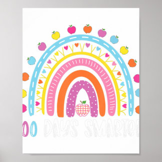 100 Days Smarter 100 Days Of School Rainbow Teache Poster